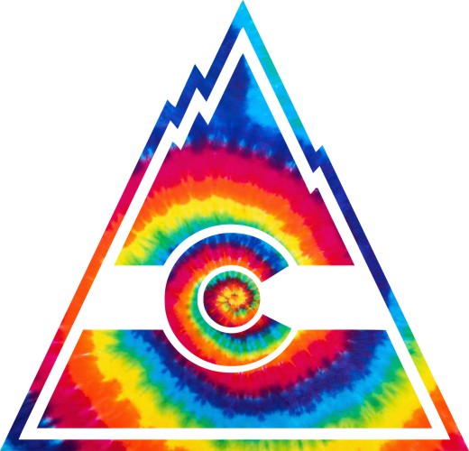 Colorado Rockies rainbow spiral tie-dye logo vinyl decal